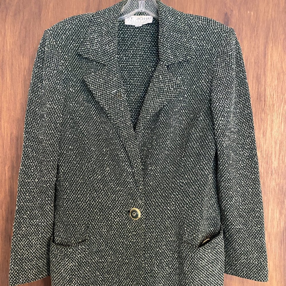 St. John Collection Women's Dark Green Blazer (Sz. 6)